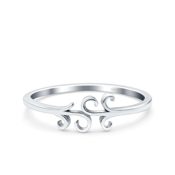 Silver Rhodium Plated Band Solid 925 Sterling Silver Thumb Ring (5mm)